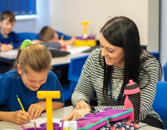 Image of teacher and student