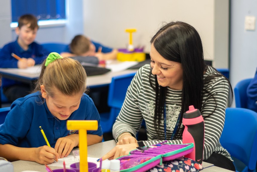 Image of teacher and student